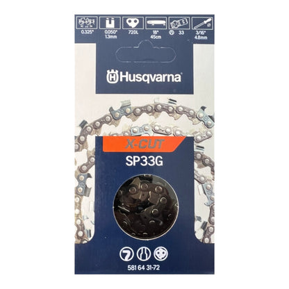 Husqvarna X CUT SP33G chaîne de rechange pour chaîne de scie demi-ciseau 1,3 mm 33 cm (581643172)