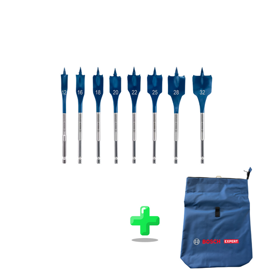 Bosch EXPERT SelfCut Speed Flachfräsbohrer Set 8 tlg. + Bosch Expert Rucksack