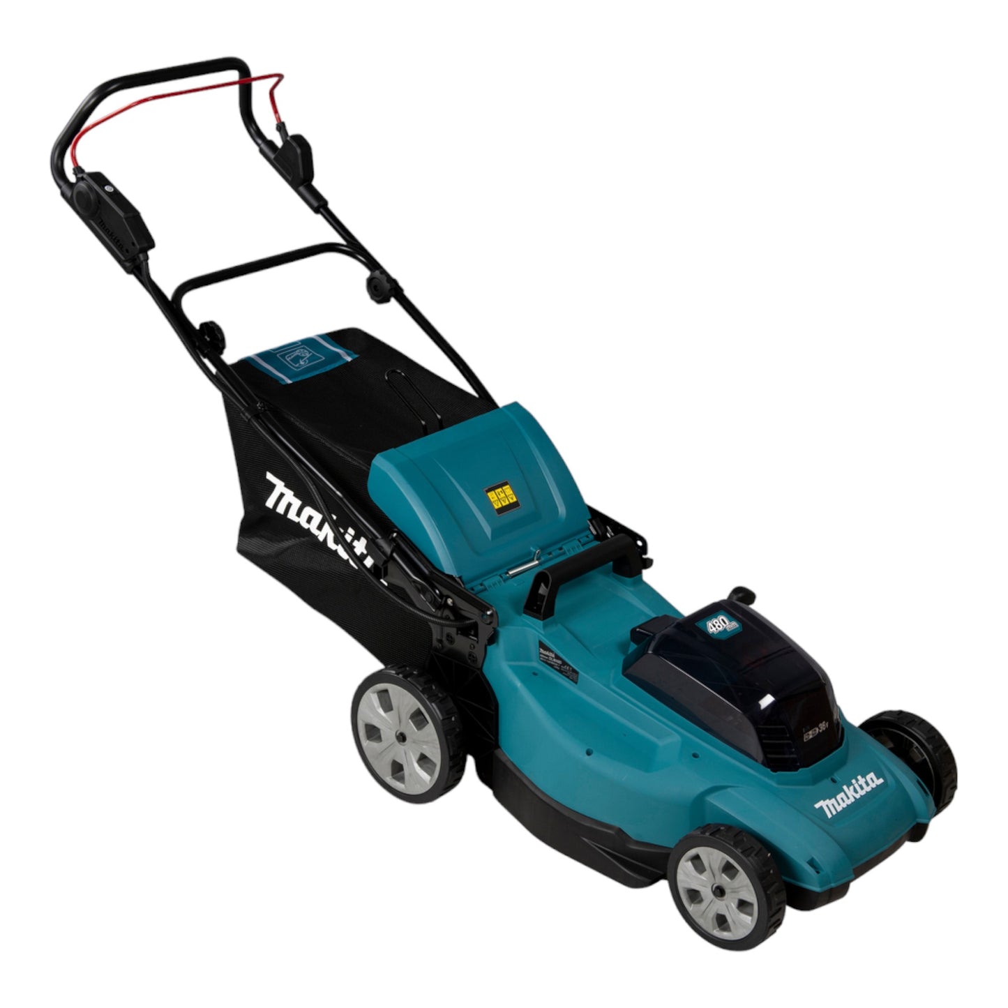 Makita DLM 480 PT2 Akku Rasenmäher 36 V ( 2x 18 V ) 48 cm 62 l + 2x Akku 5,0 Ah + Ladegerät