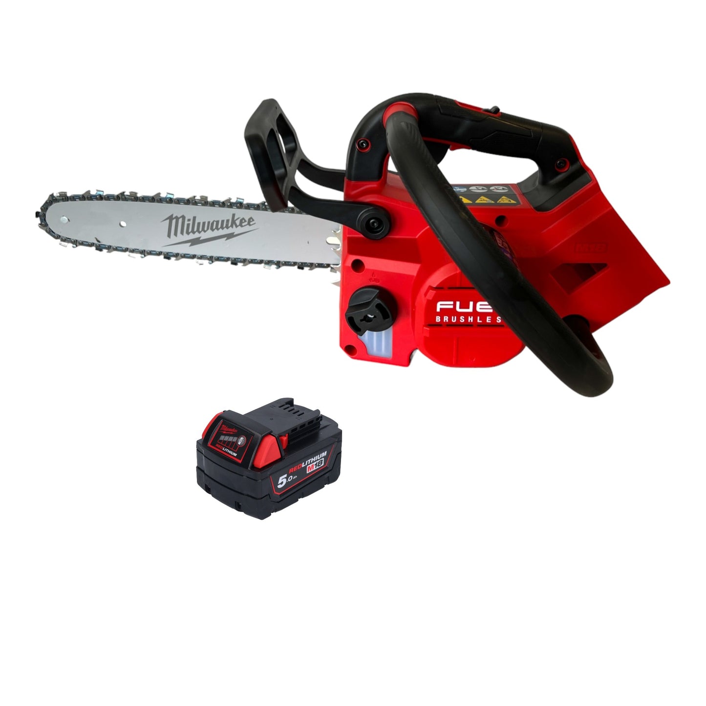 Milwaukee M18 FTHCHS30-551 Akku Top Handle Kettensäge 18 V 30 cm + 1x Akku 5,0 Ah - ohne Ladegerät