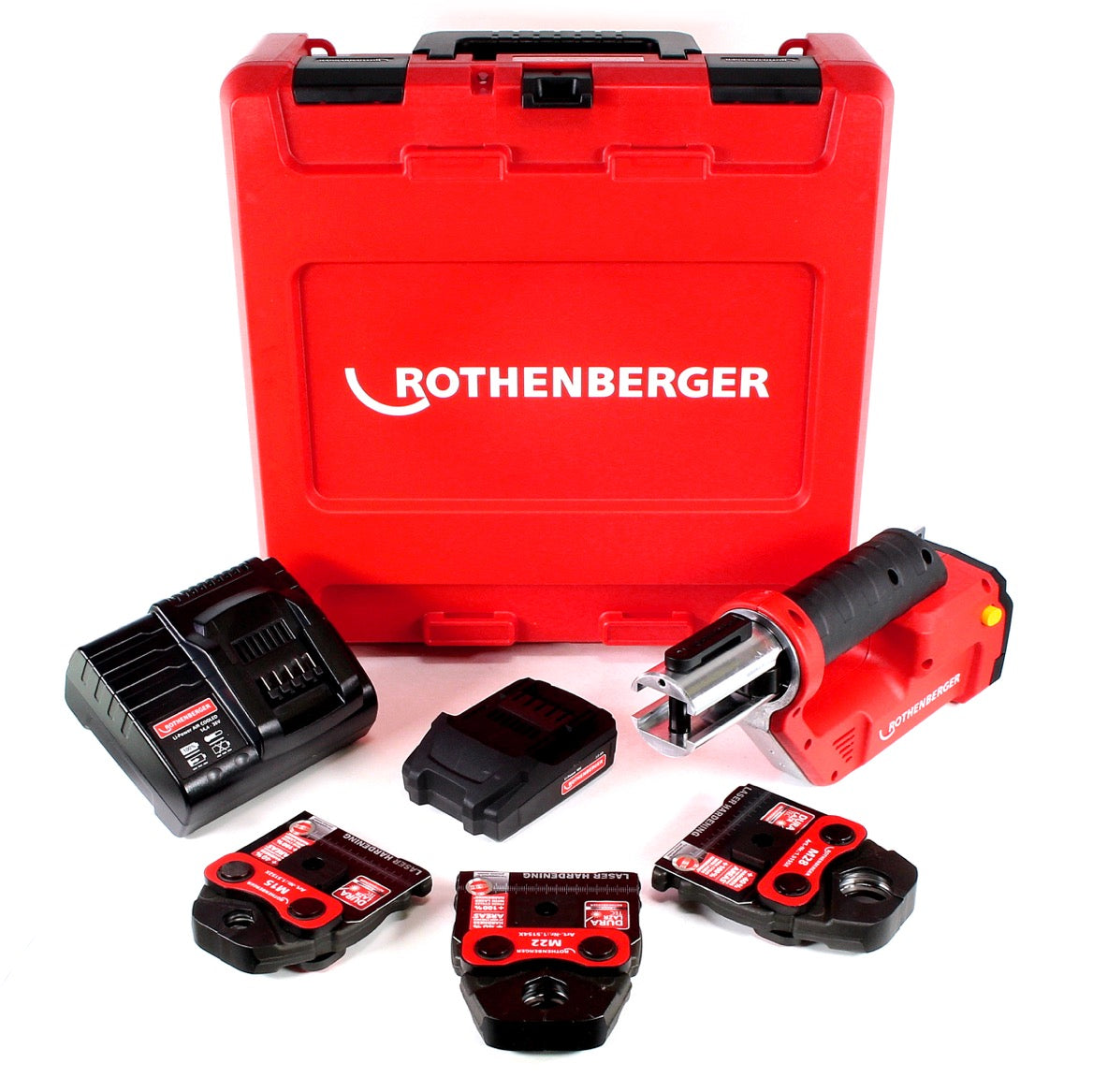 Rothenberger ROMAX Compact TT 18V Akku Pressmaschine + 1x Akku 2,0Ah + Ladegerät + Pressbackenset + Koffer ( 1000002118 ) - Toolbrothers