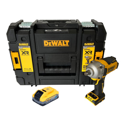 Clé à chocs sans fil DeWalt DCF 891 NT 18 V 1084 Nm 1/2" sans balai + 1x batterie Powerstack 5,0 Ah + TSTAK - sans chargeur