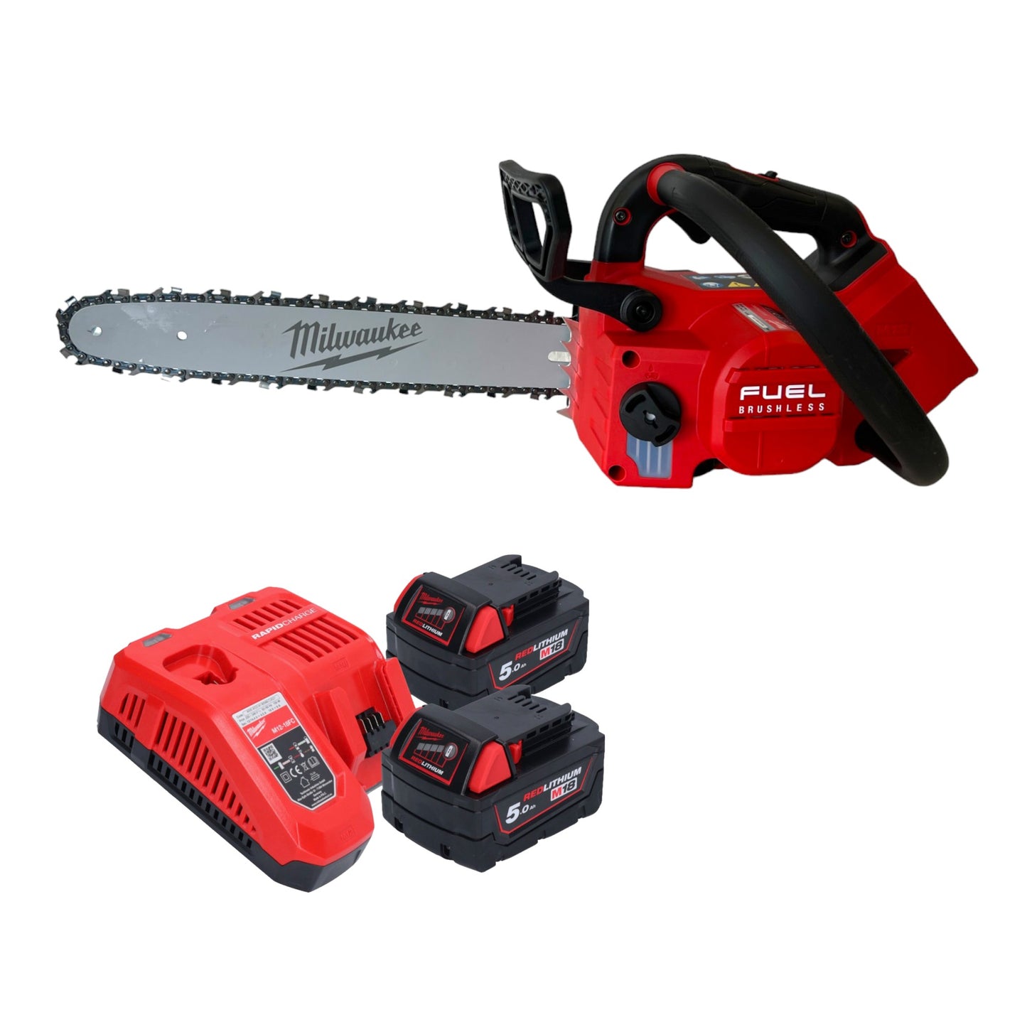 Milwaukee M18 FTHCHS35-552 Akku Top Handle Kettensäge 35 cm + 2x Akku 5,0 Ah + Ladegerät