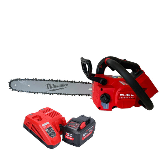 Tronçonneuse à batterie Milwaukee M18 FTCHS35-112 avec poignée supérieure 35 cm + 1x batterie 12,0 Ah + chargeur