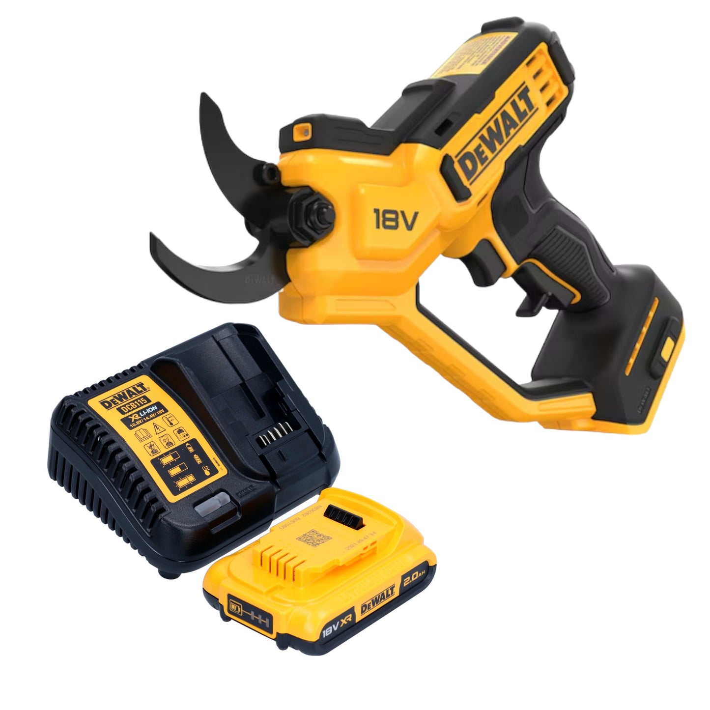 Sécateur à batterie DeWalt DCMPP 568 D1 18 V 38 mm + 1x batterie 2,0 Ah + chargeur