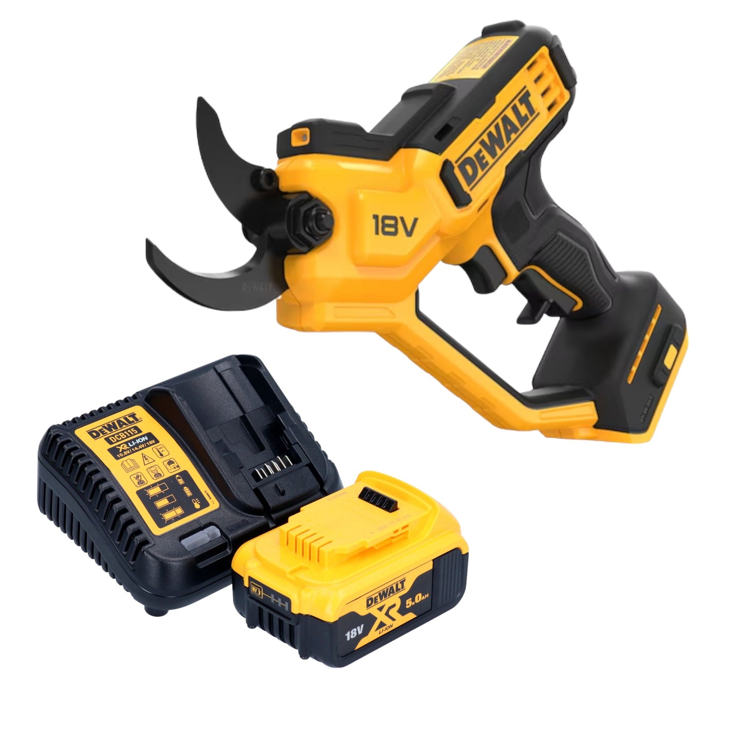 Sécateur à batterie DeWalt DCMPP 568 P1 18 V 38 mm + 1x batterie 5,0 Ah + chargeur