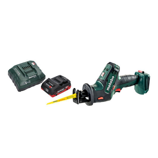 Scie alternative à batterie Metabo SSE 18 LTX Compact 18 V 13 mm + 1 batterie LiHD 4,0 Ah + chargeur