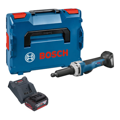 Bosch GGS 18V-23 PLC Meuleuse droite professionnelle sur batterie 18 V sans balais + 1x batterie 4,0 Ah + chargeur + L-Boxx