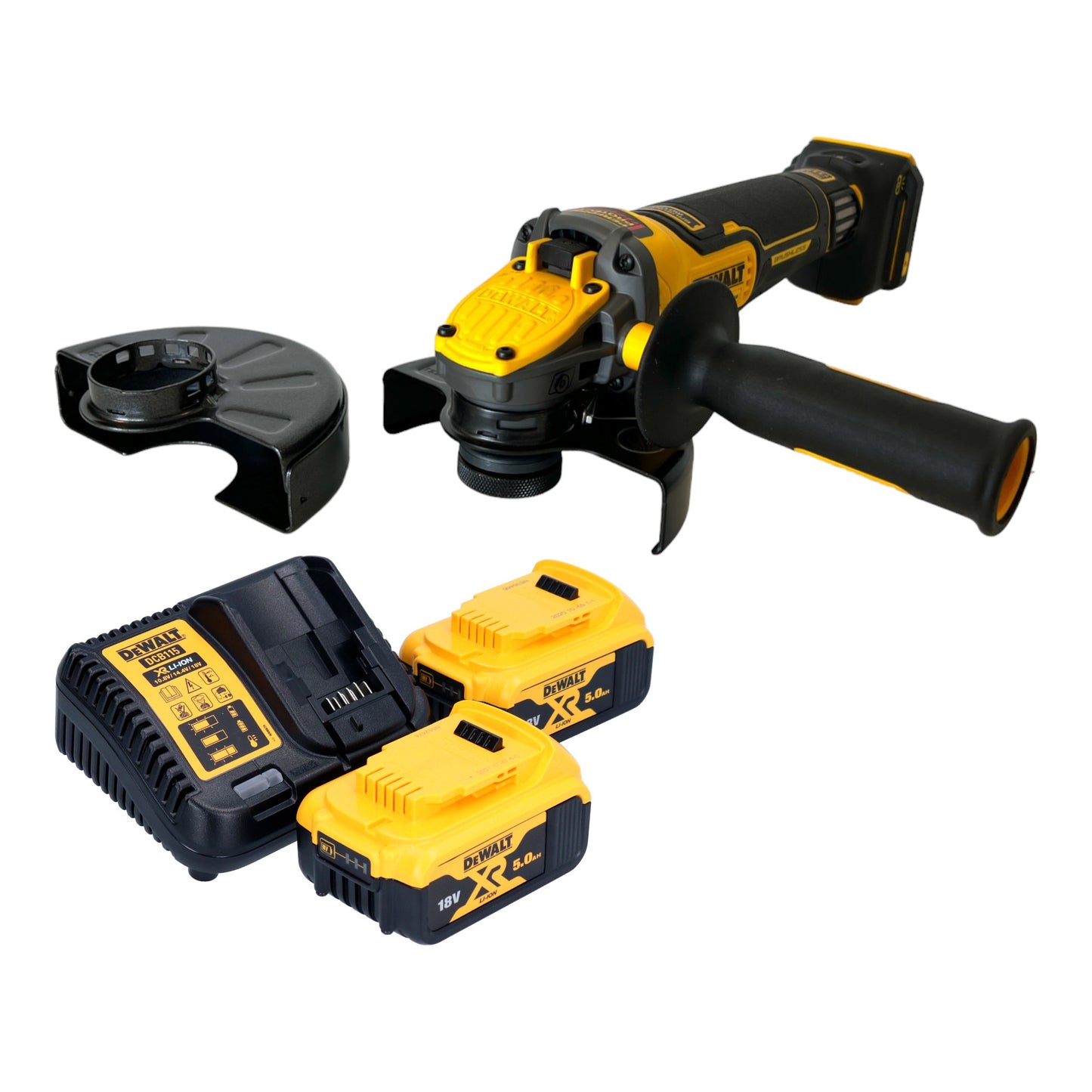 Meuleuse d'angle sur batterie DeWalt DCG 416 VS P2 18 V 125 mm sans balais + 2x batteries 5,0 Ah + chargeur