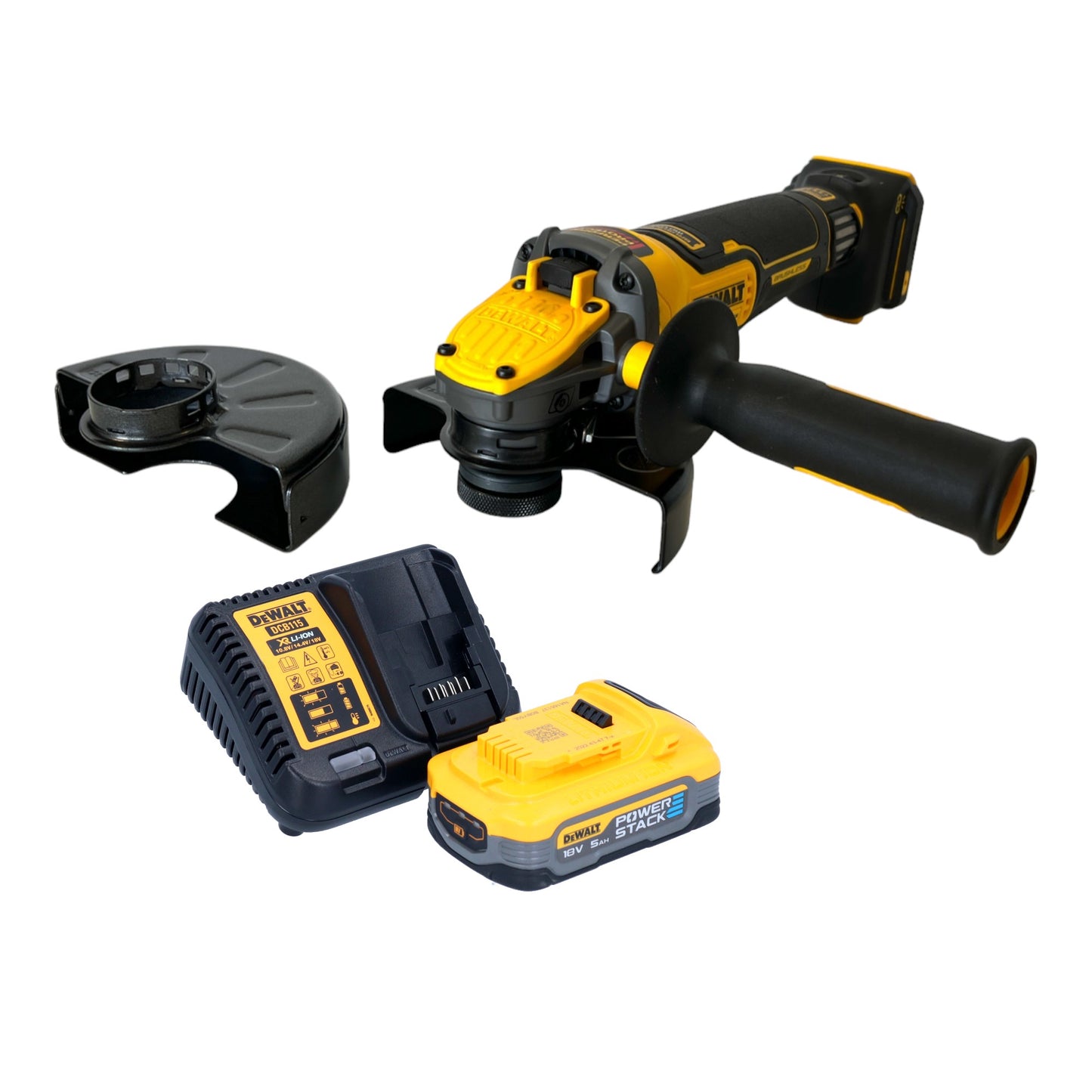 Meuleuse d'angle sur batterie DeWalt DCG 416 VS H1 18 V 125 mm sans balais + 1 batterie PowerStack 5,0 Ah + chargeur