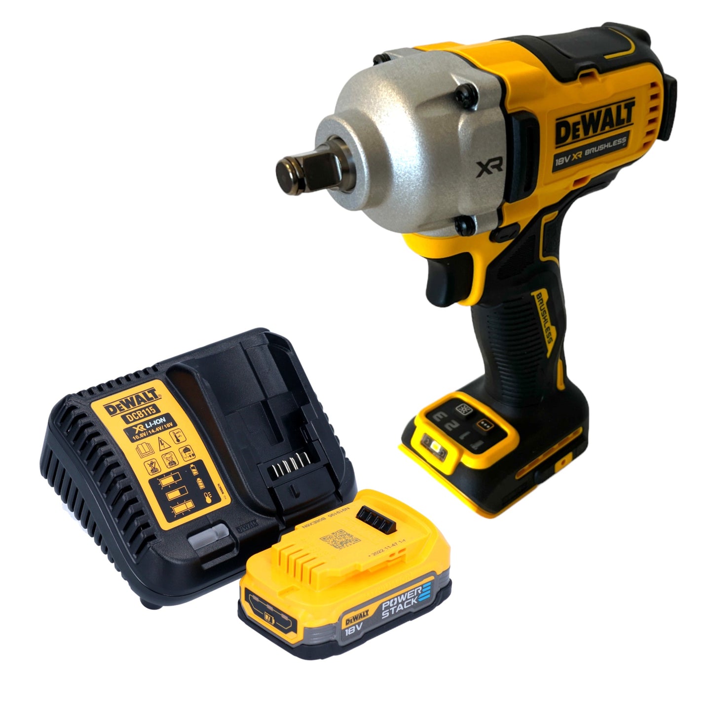 DeWalt DCF 891 E1 Akku Schlagschrauber 18 V 1084 Nm 1/2" Brushless + 1x Powerstack Akku 1,7 Ah + Ladegerät