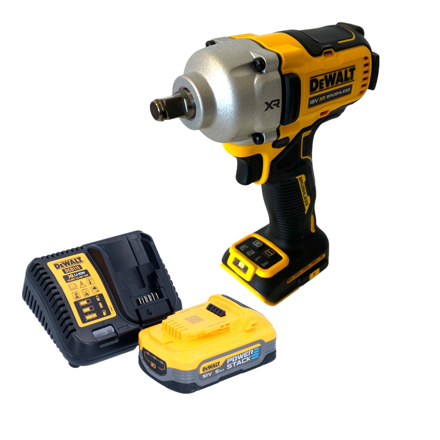 DeWalt DCF 891 H1 Akku Schlagschrauber 18 V 1084 Nm 1/2" Brushless + 1x Powerstack Akku 5,0 Ah + Ladegerät