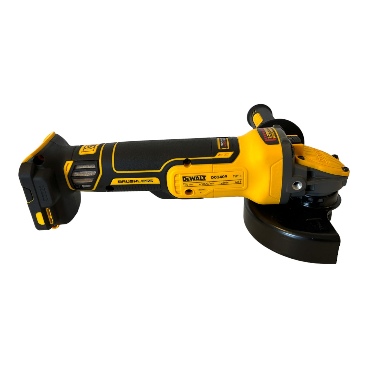 DeWalt DCG 409 E2T Akku Winkelschleifer 18 V 125 mm Brushless + 2x Powerstack Akku 1,7 Ah + Ladegerät + TSTAK