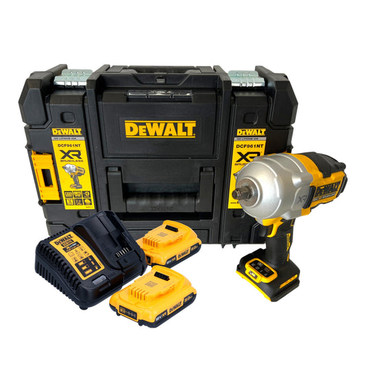 Clé à chocs sans fil DeWalt DCF 961 D2T 18 V 1632 Nm 1/2" sans balai + 2x batterie 2,0 Ah + chargeur + TSTAK