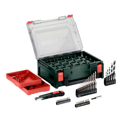 Metabo Powermaxx BS Basic Set perceuse-visseuse sans fil 12 V 34 Nm (600080710) + 2x batteries 2,0 Ah + chargeur + jeu d'accessoires 41 pièces + mallette