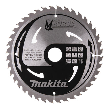 Lame de scie circulaire Makita M-FORCE 210 x 30 x 2,3 mm 40 dents (B-32079) pour le bois