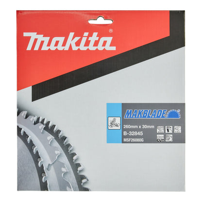 Lame de scie circulaire Makita MAKBLADE 260 x 30 x 2,3 mm 80 dents (B-32845) pour le bois