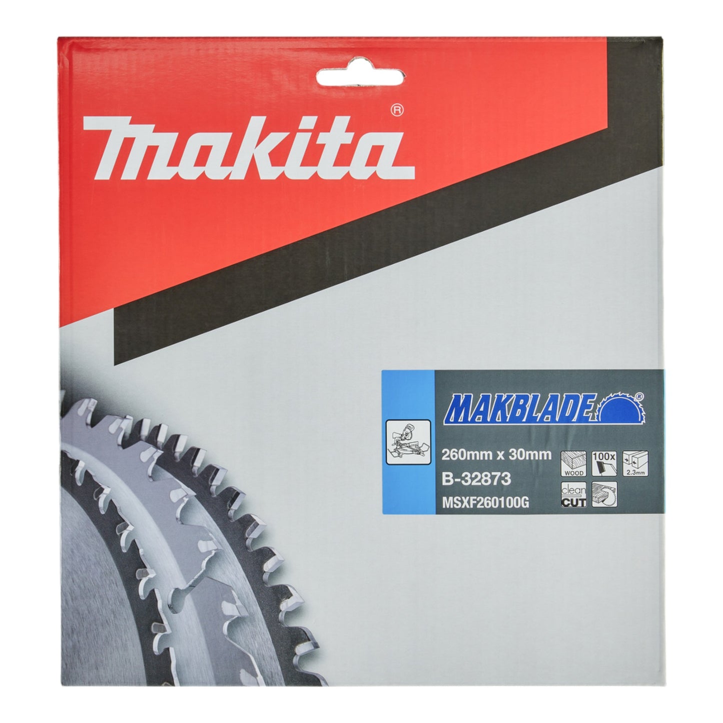 Makita MAKBLADE Kreissägeblatt 260 x 30 x 2,3 mm 100 Zähne ( B-32873 ) für Holz