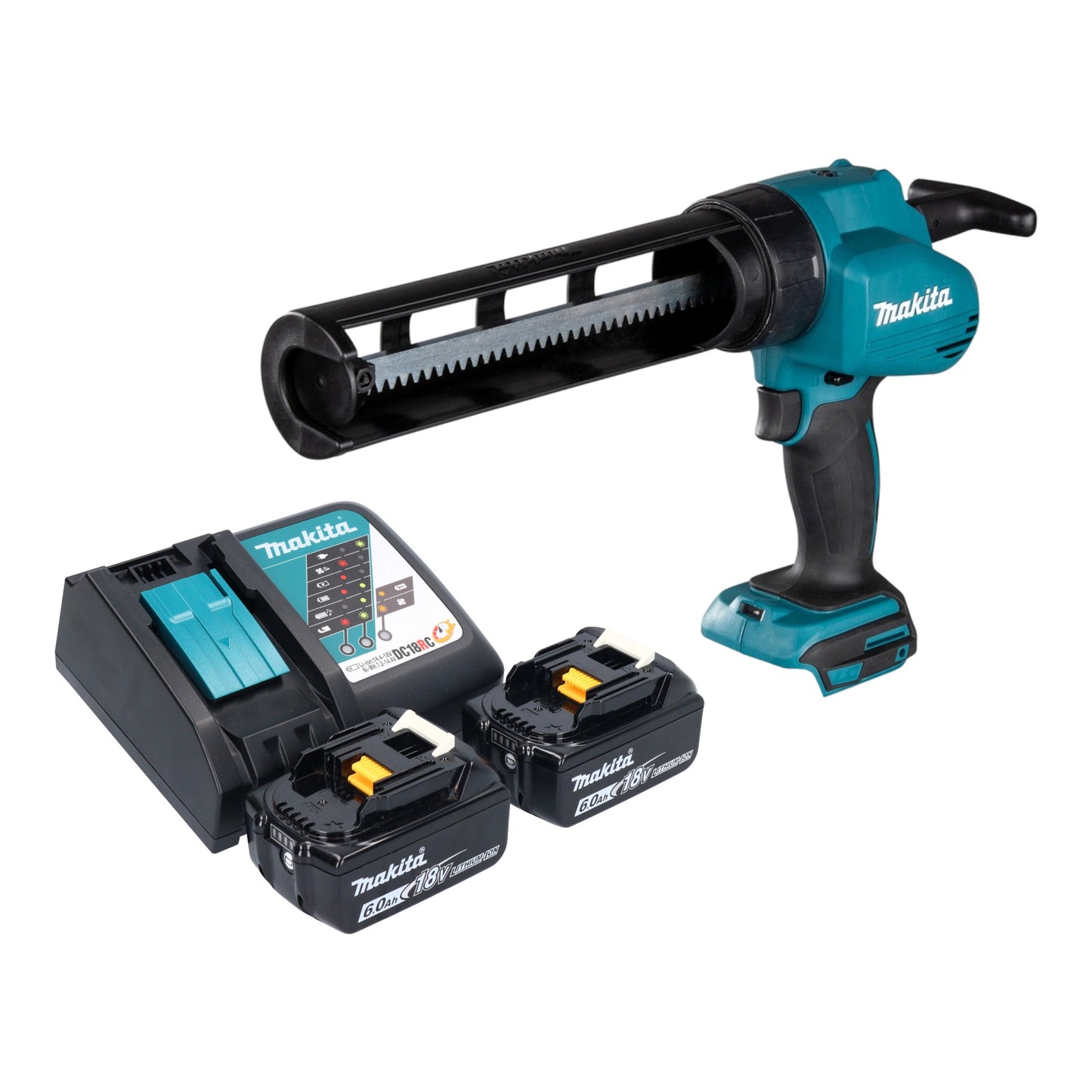 Makita DCG 180 RG Akku Kartuschenpistole 18 V + 2x Akku 6,0 Ah + Ladegerät