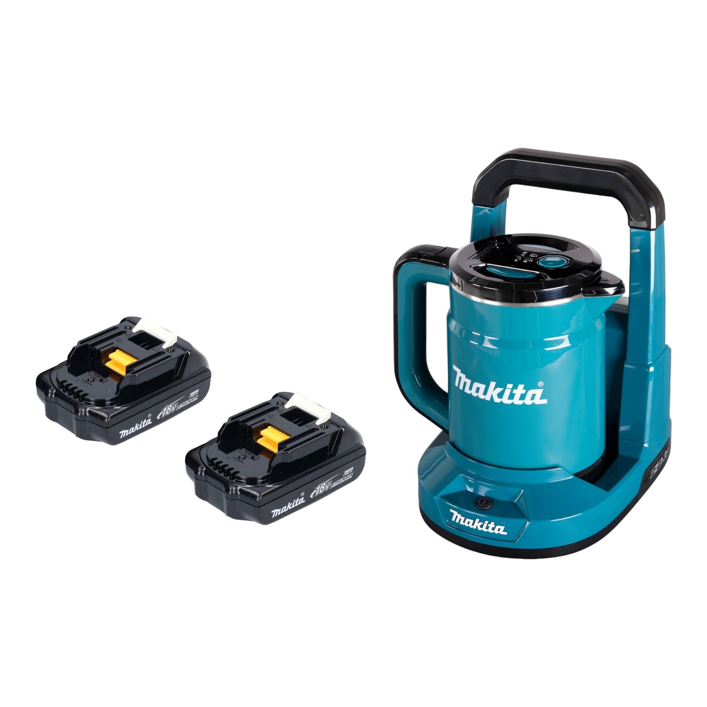 Makita DKT 360 Y2 Akku Wasserkocher 36 V ( 2x 18 V ) 0,8 L  + 2x Akku 1,5 Ah - ohne Ladegerät