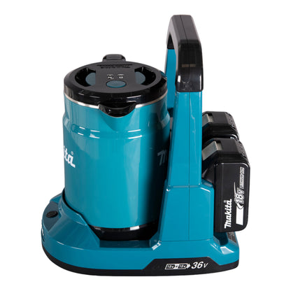 Makita DKT 360 Y2 Akku Wasserkocher 36 V ( 2x 18 V ) 0,8 L  + 2x Akku 1,5 Ah - ohne Ladegerät