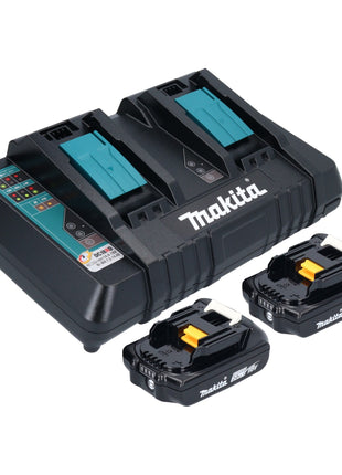 Makita DKT 360 PA2 Akku Wasserkocher 36 V ( 2x 18 V ) 0,8 L  + 2x Akku 2,0 Ah + Doppelladegerät