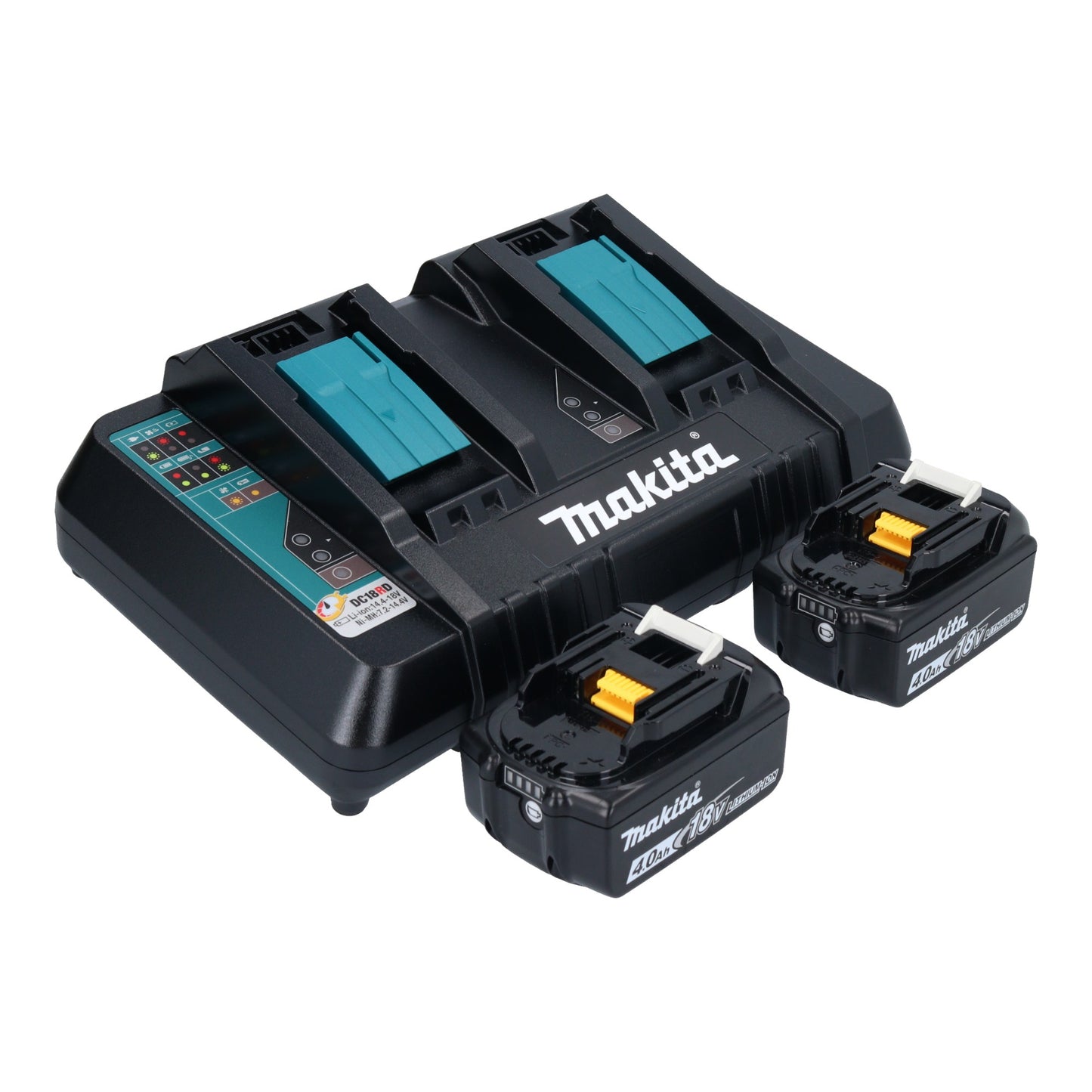 Makita DKT 360 PM2 Akku Wasserkocher 36 V ( 2x 18 V ) 0,8 L  + 2x Akku 4,0 Ah + Doppelladegerät