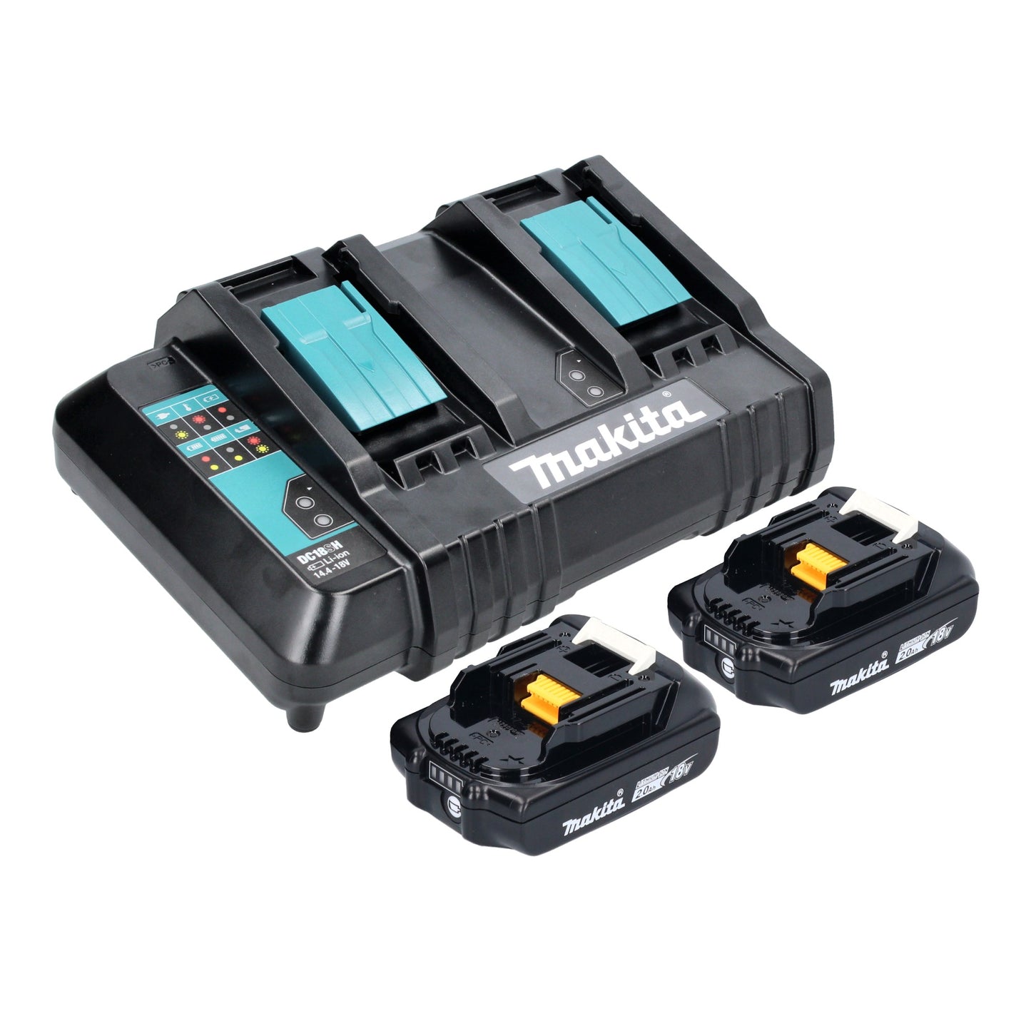 Makita DKT 360 CA2 Akku Wasserkocher 36 V ( 2x 18 V ) 0,8 L  + 2x Akku 2,0 Ah + Doppelladegerät