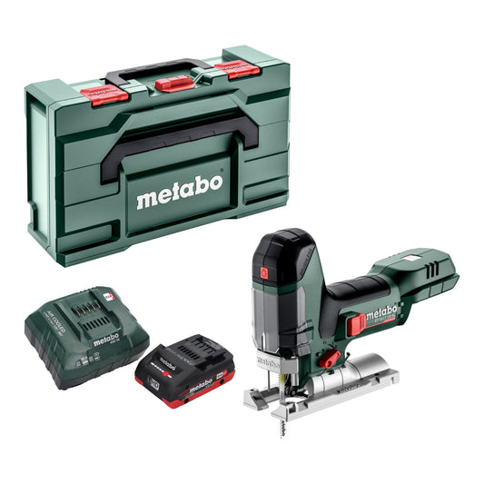 Scie sauteuse Metabo ST 18 LT 130 BL sans balais 18 V 130 mm + 1 batterie LiHD 4,0 Ah + chargeur + Metabox