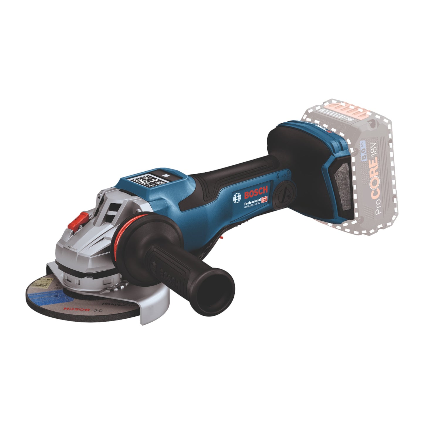 Bosch GWS 18V-15 PSC Professional Akku Winkelschleifer 18 V 125 mm BITURBO Brushless + 2x Akku 5,0 Ah + Ladegerät + L-Boxx