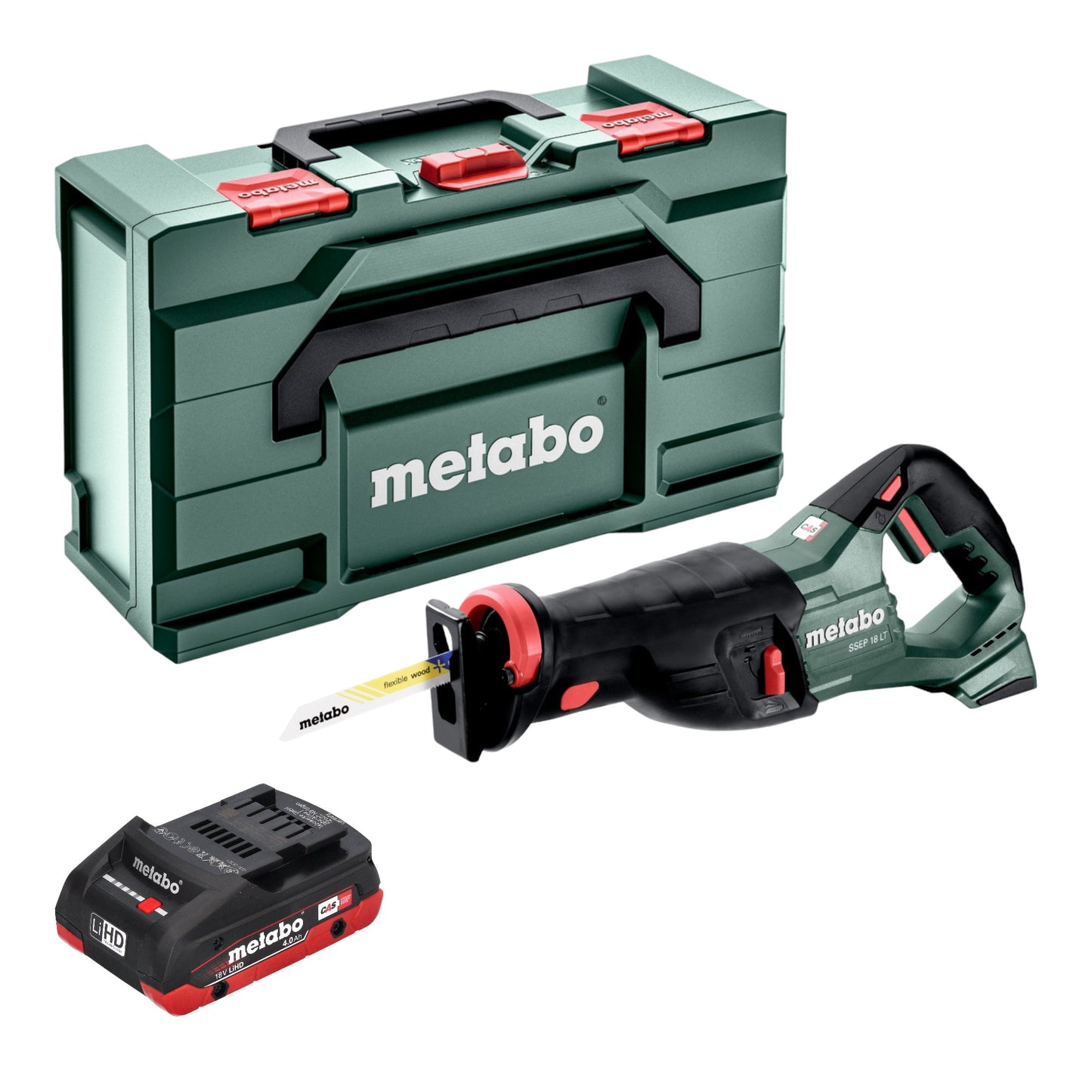 Metabo SSEP 18 LT Akku Säbelsäge 18 V 32 mm + 1x LiHD Akku 4,0 Ah + Metabox - ohne Ladegerät