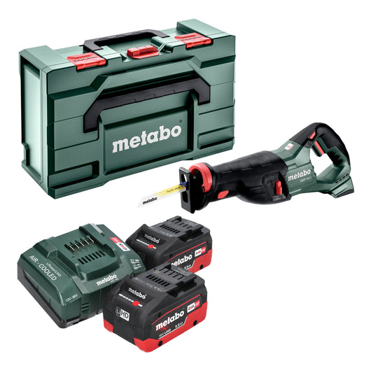 Scie sabre sur batterie Metabo SSEP 18 LT 18 V 32 mm + 2 batteries LiHD 5,5 Ah + chargeur + Metabox