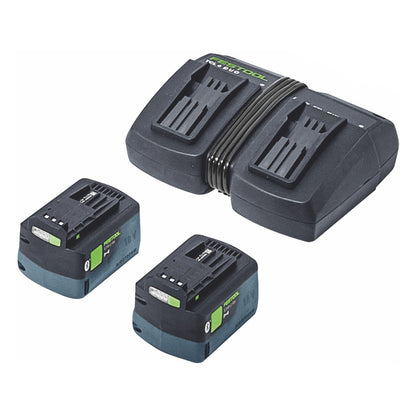 Scie à tronçonner sur batterie Festool KSC 60 EB-Basic KAPEX 18 V / 36 V 216 mm sans balais + 2 batteries 5,0 Ah + double chargeur