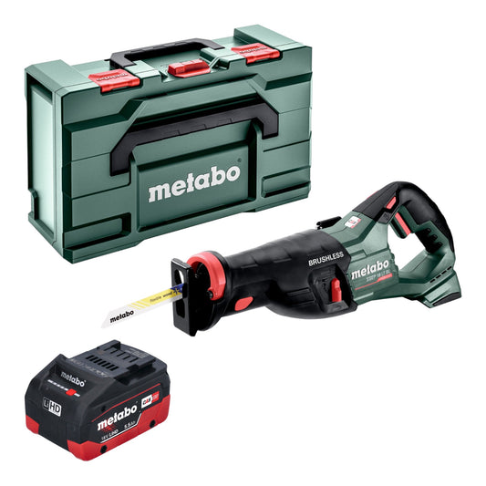 Metabo SSEP 18 LT BL Akku Säbelsäge 18 V 32 mm Brushless + 1x LiHD Akku 5,5 Ah + Metabox - ohne Ladegerät