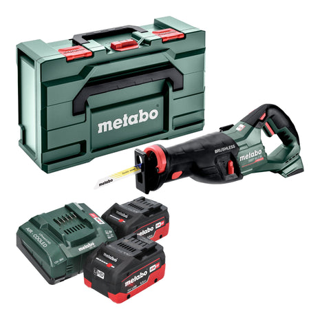 Metabo SSEP 18 LT BL Akku Säbelsäge 18 V 32 mm Brushless + 2x LiHD Akku 5,5 Ah + Ladegerät + Metabox