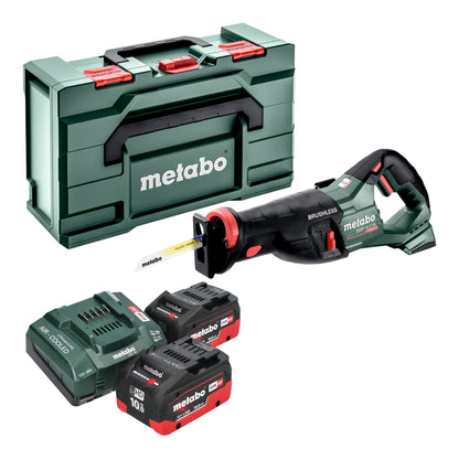 Metabo SSEP 18 LT BL Akku Säbelsäge 18 V 32 mm Brushless + 2x LiHD Akku 10,0 Ah + Ladegerät + Metabox