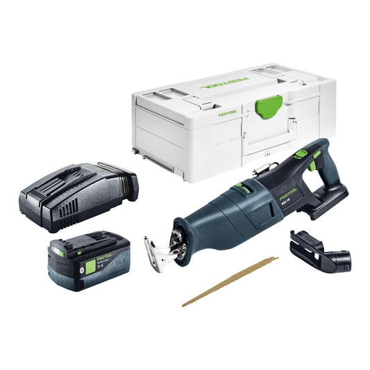 Scie sabre sans fil Festool RSC 18 EB-Basic 18 V sans balais + 1x batterie 5,0 Ah + chargeur rapide + systainer