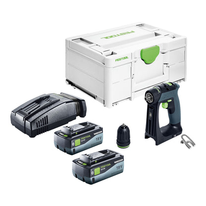 Festool CXS 18-Basic Akku Bohrschrauber 18 V 40 Nm Brushless + 2x Akku 8,0 Ah + Schnellladegerät + Systainer