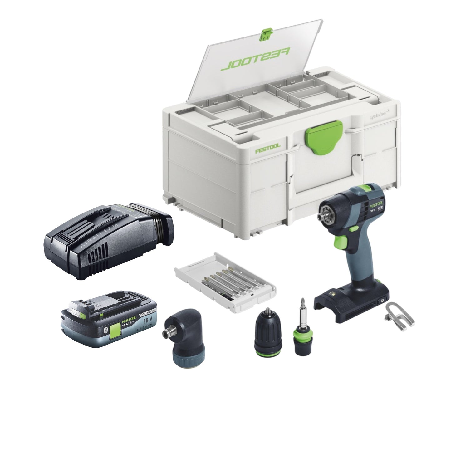 Festool TXS 18-Basic-Set Akku Bohrschrauber 18 V 40 Nm Brushless + 1x Akku 4,0 Ah + Schnellladegerät + Systainer