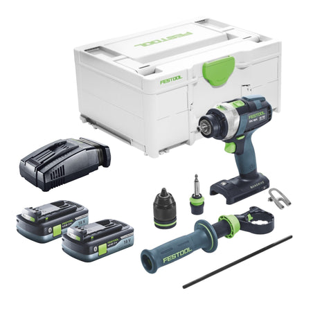 Perceuse à percussion sans fil Festool TPC 18/4 I-Basic 18 V 75 Nm + 2 batteries 4,0 Ah + chargeur rapide + systainer