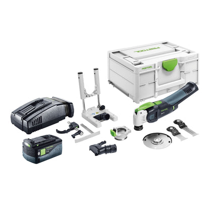 Festool VECTURO OSC 18 E-Basic Set oscillateur à batterie 18 V Starlock Max Brushless + 1x batterie 5,0 Ah + chargeur rapide + systainer