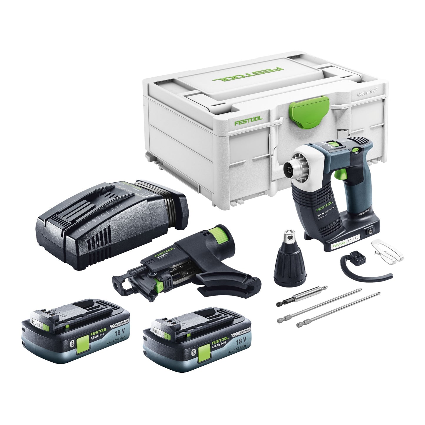 Festool DURADRIVE DWC 18-2500 Basic visseuse de chantier sans fil 18 V 18 Nm sans balais + 2x batterie 4,0 Ah + chargeur rapide + systainer