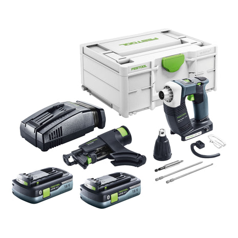 Festool DURADRIVE DWC 18-2500 Basic Akku Bauschrauber 18 V 18 Nm Brushless + 2x Akku 4,0 Ah + Schnellladegerät + Systainer