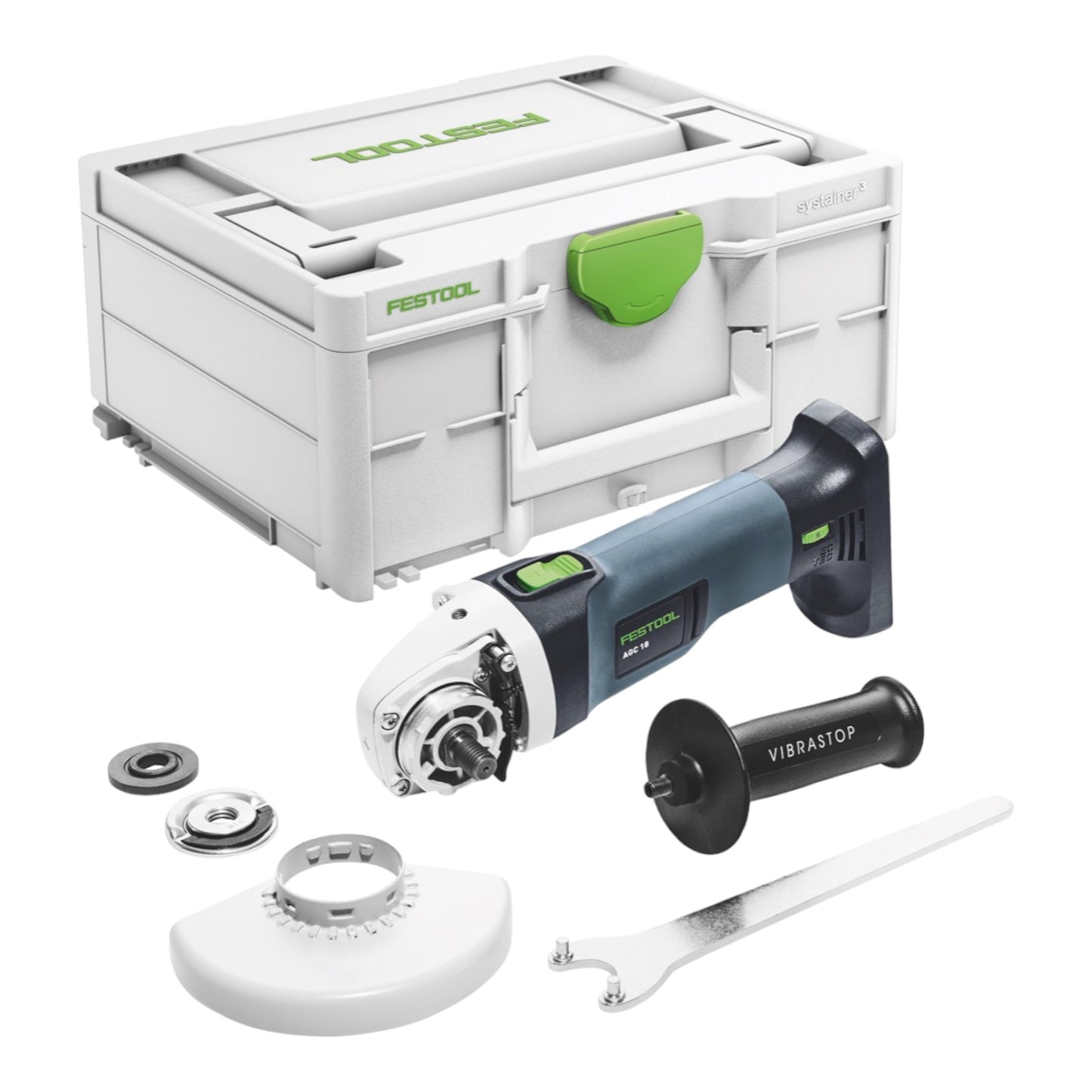 Festool AGC 18-125 EB-Basic Akku Winkelschleifer 18 V 125 mm Brushless + 2x Akku 4,0 Ah + Schnellladegerät + Systainer