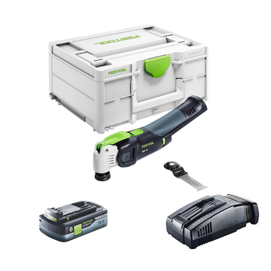 Oscillateur sur batterie Festool VECTURO OSC 18 E-Basic 18 V Starlock Max Brushless + 1x batterie 4,0 Ah + chargeur rapide + systainer