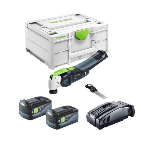 Oscillateur sur batterie Festool VECTURO OSC 18 E-Basic 18 V Starlock Max Brushless + 2x batteries 5,0 Ah + chargeur rapide + systainer