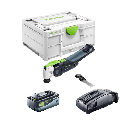 Oscillateur sur batterie Festool VECTURO OSC 18 E-Basic 18 V Starlock Max Brushless + 1x batterie 8,0 Ah + chargeur rapide + systainer