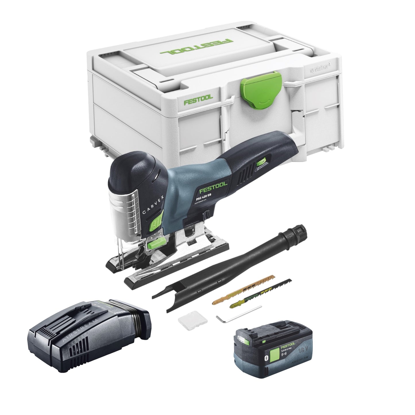 Festool CARVEX PSC 420 EB-Basic Akku Pendelstichsäge 18 V 120 mm Brushless + 1x Akku 5,0 Ah + Schnellladegerät + Systainer