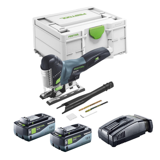 Festool CARVEX PSC 420 EB-Basic Akku Pendelstichsäge 18 V 120 mm Brushless + 2x Akku 8,0 Ah + Schnellladegerät + Systainer