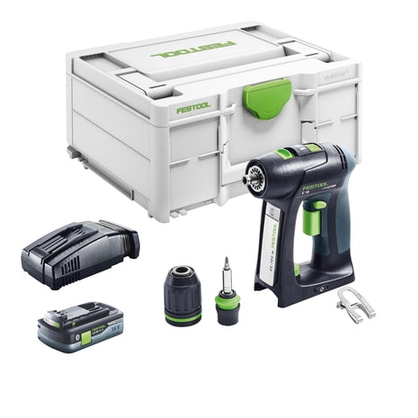 Festool C 18 Basic Akku Bohrschrauber 18 V 45 Nm Brushless + 1x Akku 4,0 Ah + Schnellladegerät + Systainer